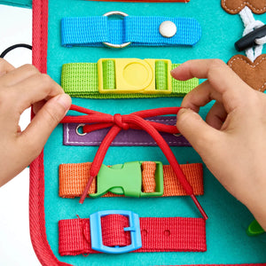 montessori busy book philippines with the actual sensory toy in action with actual lacing sensory toy inside the product page